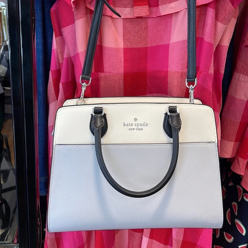 Kate Spade Madison Safiano Leather Medium Satchel Handbag
Platinum Gray
NWT - Picture 1 of 16
